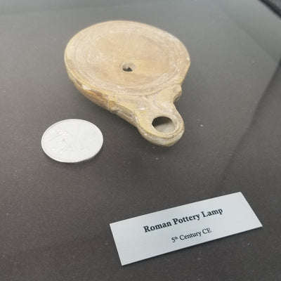 Roman Oil Lamp in Frame (3rd Century CE)