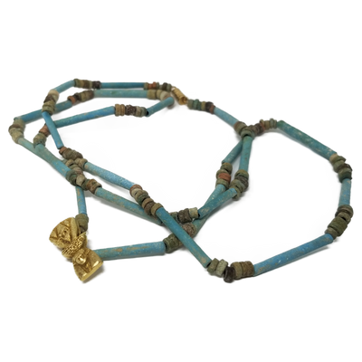 Faience Long Bead Necklace